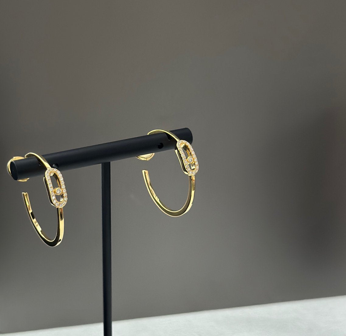[Loco jewelrys]CREOLES MOVE UNO PM DIAMOND EARRINGS