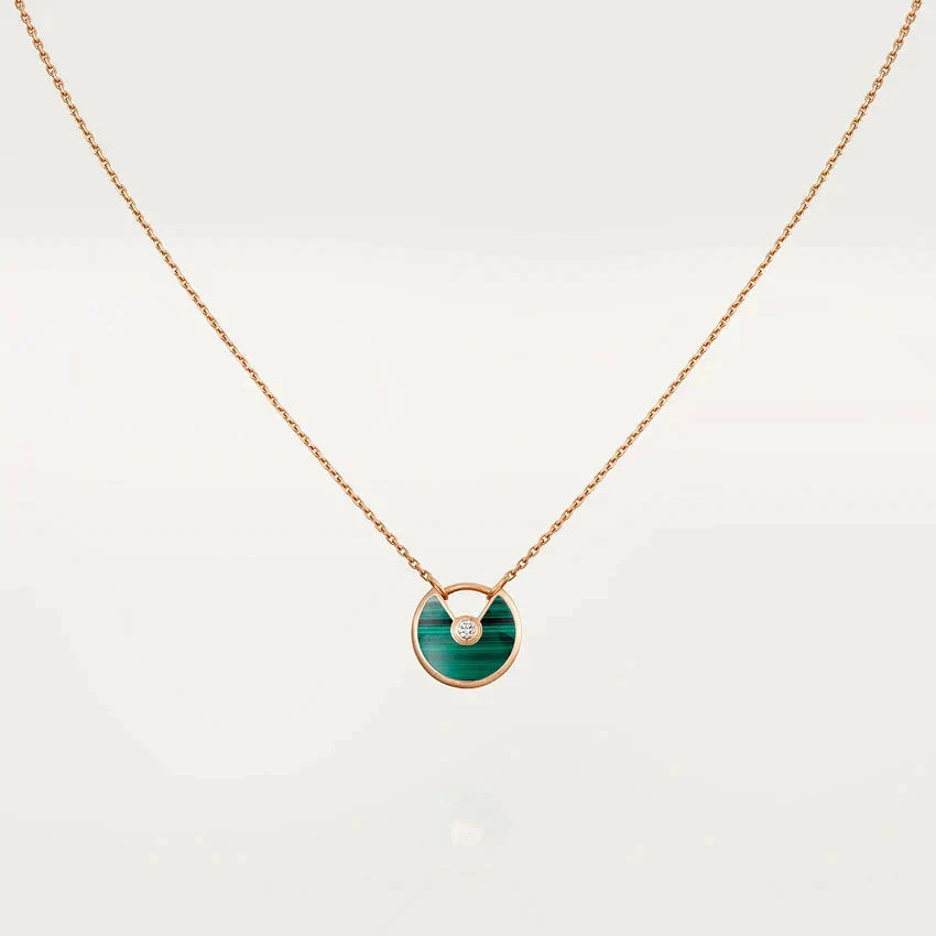 ¡®Loco¡¯AMULETTE ROSE GOLD MALACHITE NECKLACE