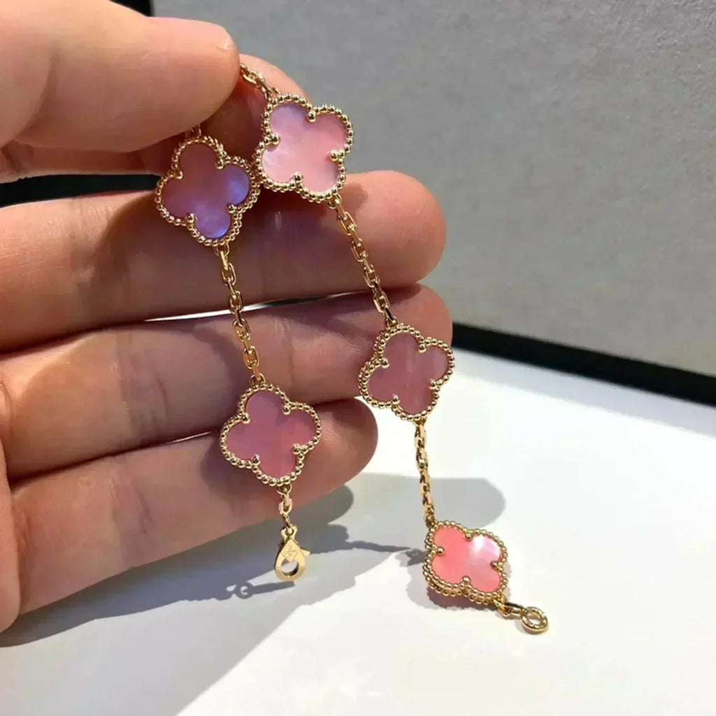 [Loco]New  CLOVER 5 MOTIFS  PINK MOP BRACELET COLLECTION