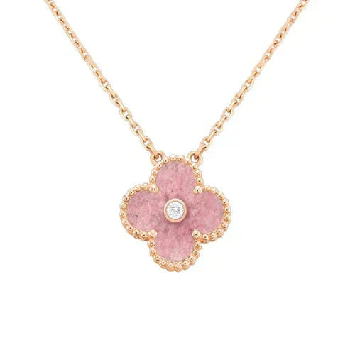 ¡®Loco¡¯CLOVER 15MM DIAMOND RHODONITE NECKLACE
