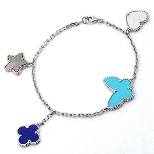 ¡®Loco¡¯LUCKY SPRING SILVER BRACELET 4 MOTIF