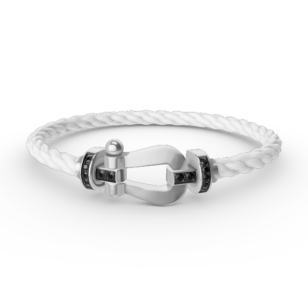 ¡®Loco¡¯FORCE LARGE HORSESHOE BLACK DIAMOND BRACELET SILVER