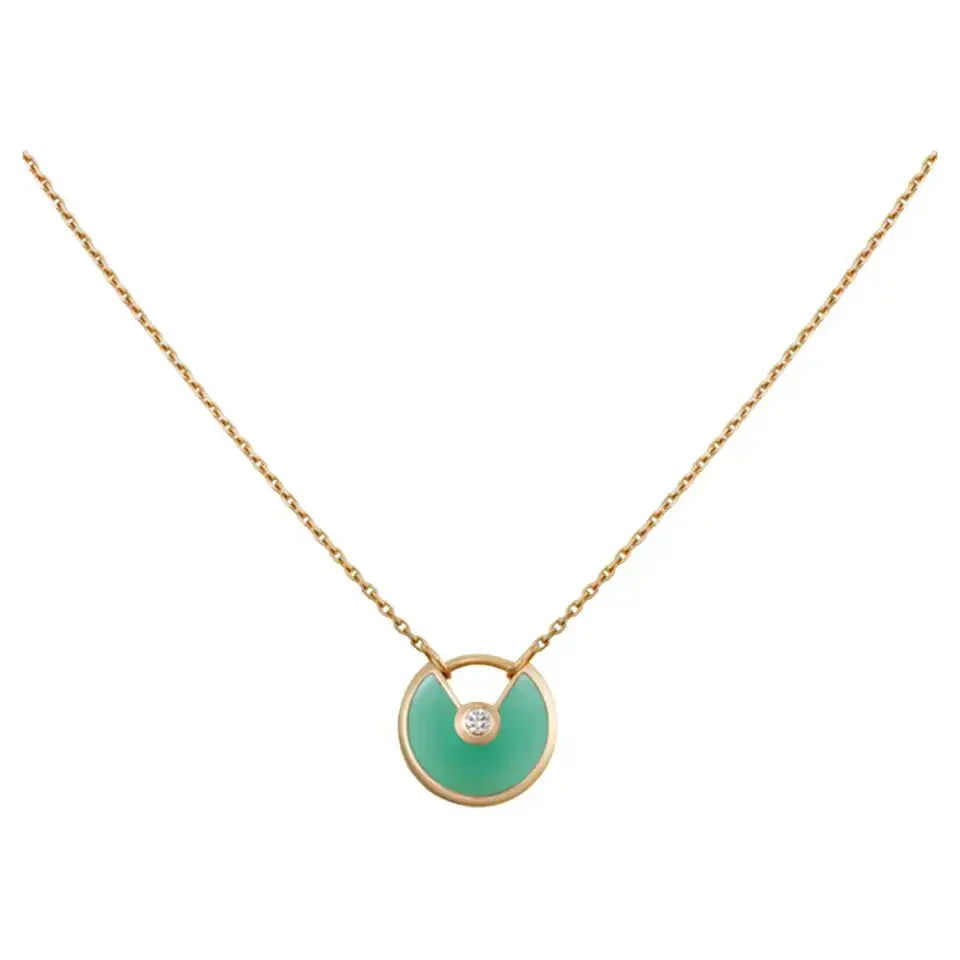 ¡®Loco¡¯AMULETTE GOLD MALACHITE NECKLACE