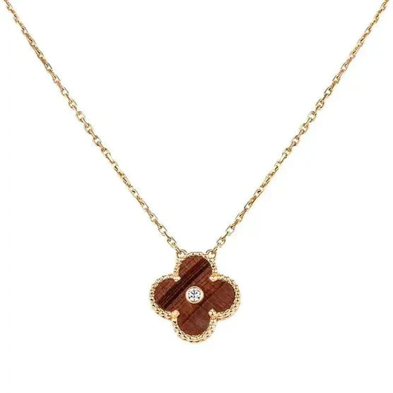 ¡®Loco¡¯CLOVER 15MM DIAMOND AND YELLOW TIGER'S EYE AGATE necklace