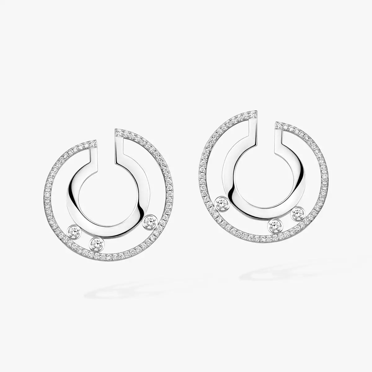 [Loco jewelrys]Move Romane Small Diamond Hoop Earrings