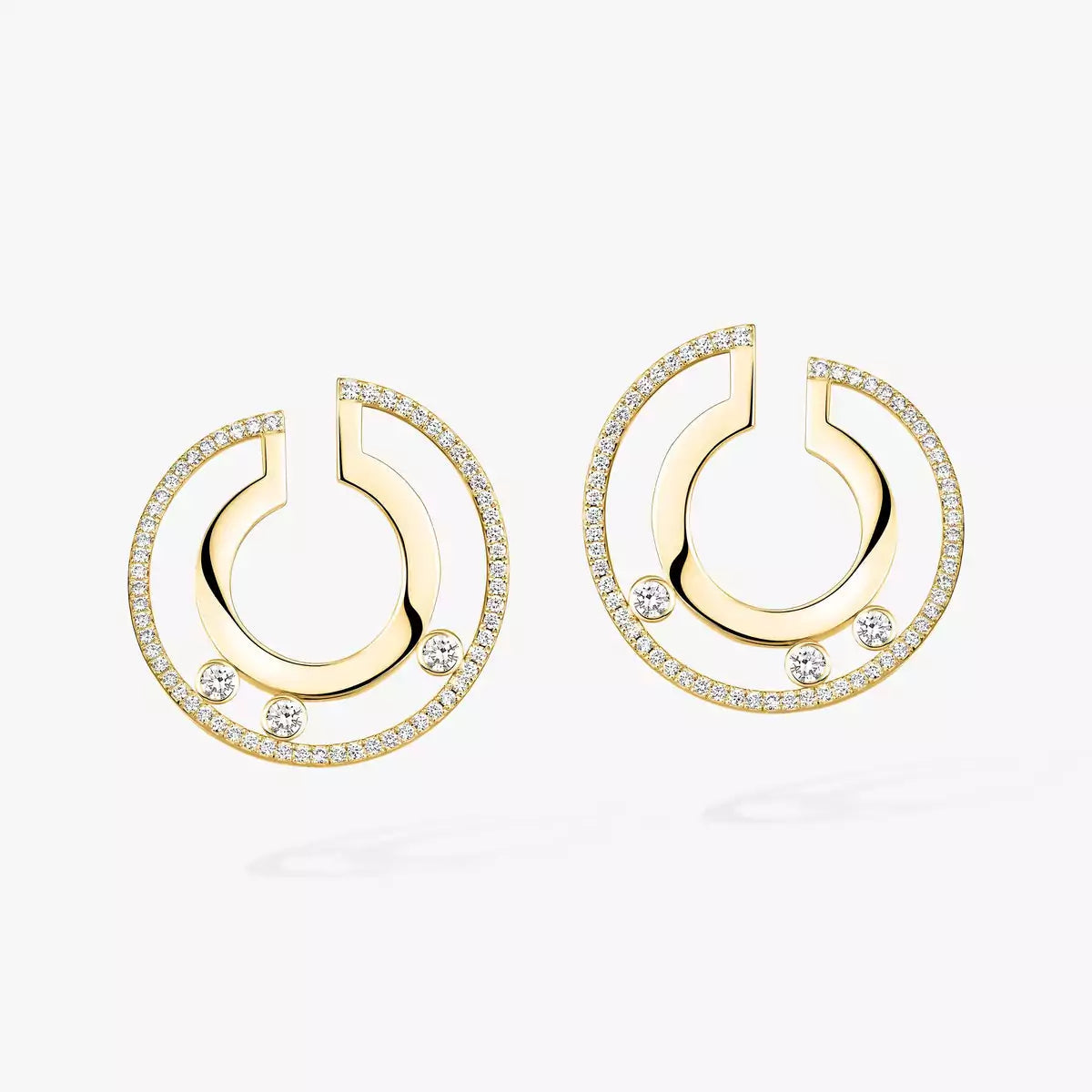 [Loco jewelrys]Move Romane Small Diamond Hoop Earrings