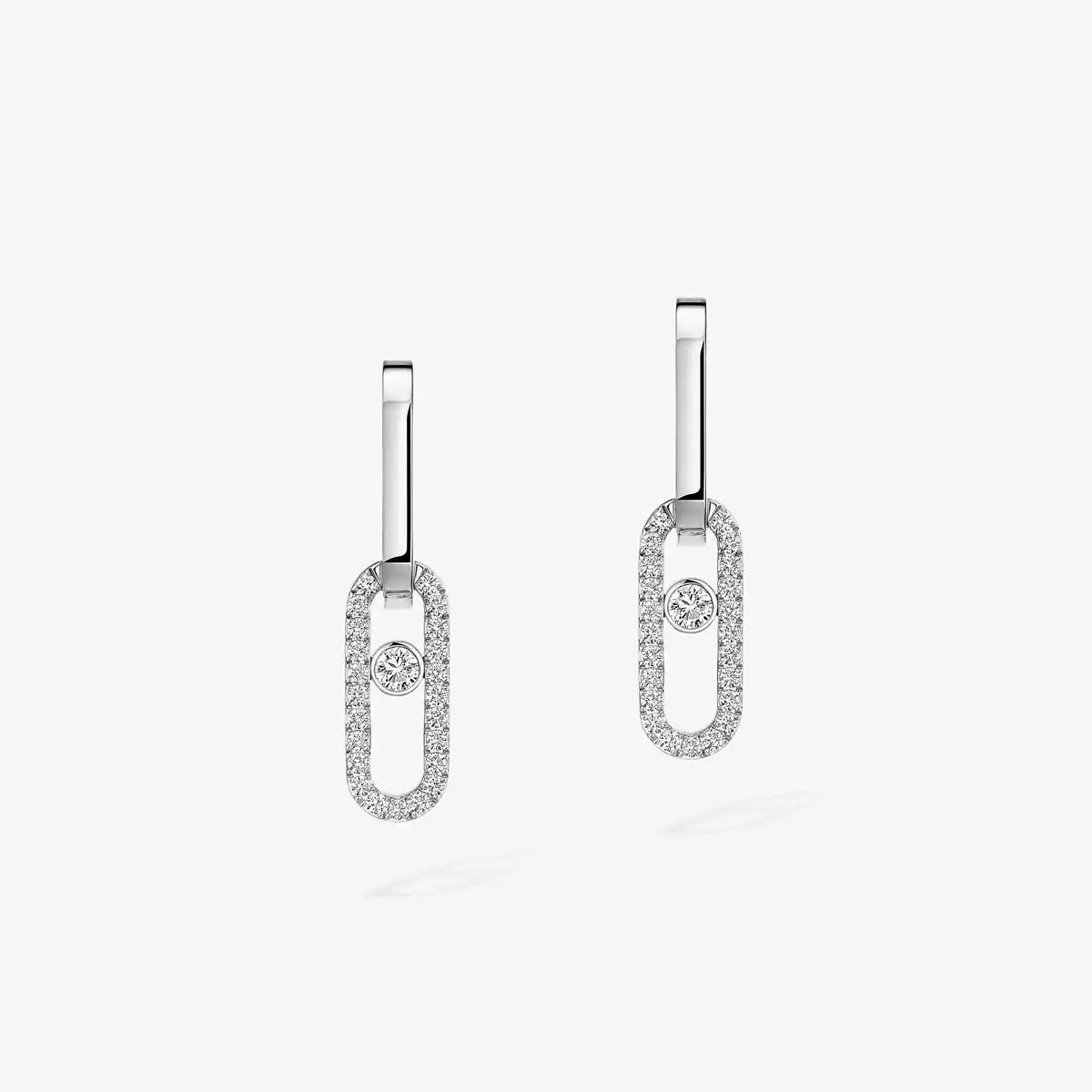 [Loco jewelrys]Move Link Diamond Earrings