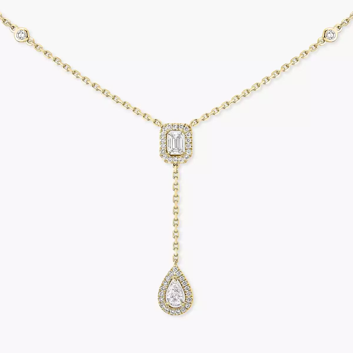 [Loco jewelrys]Gold Diamond Tie Necklace