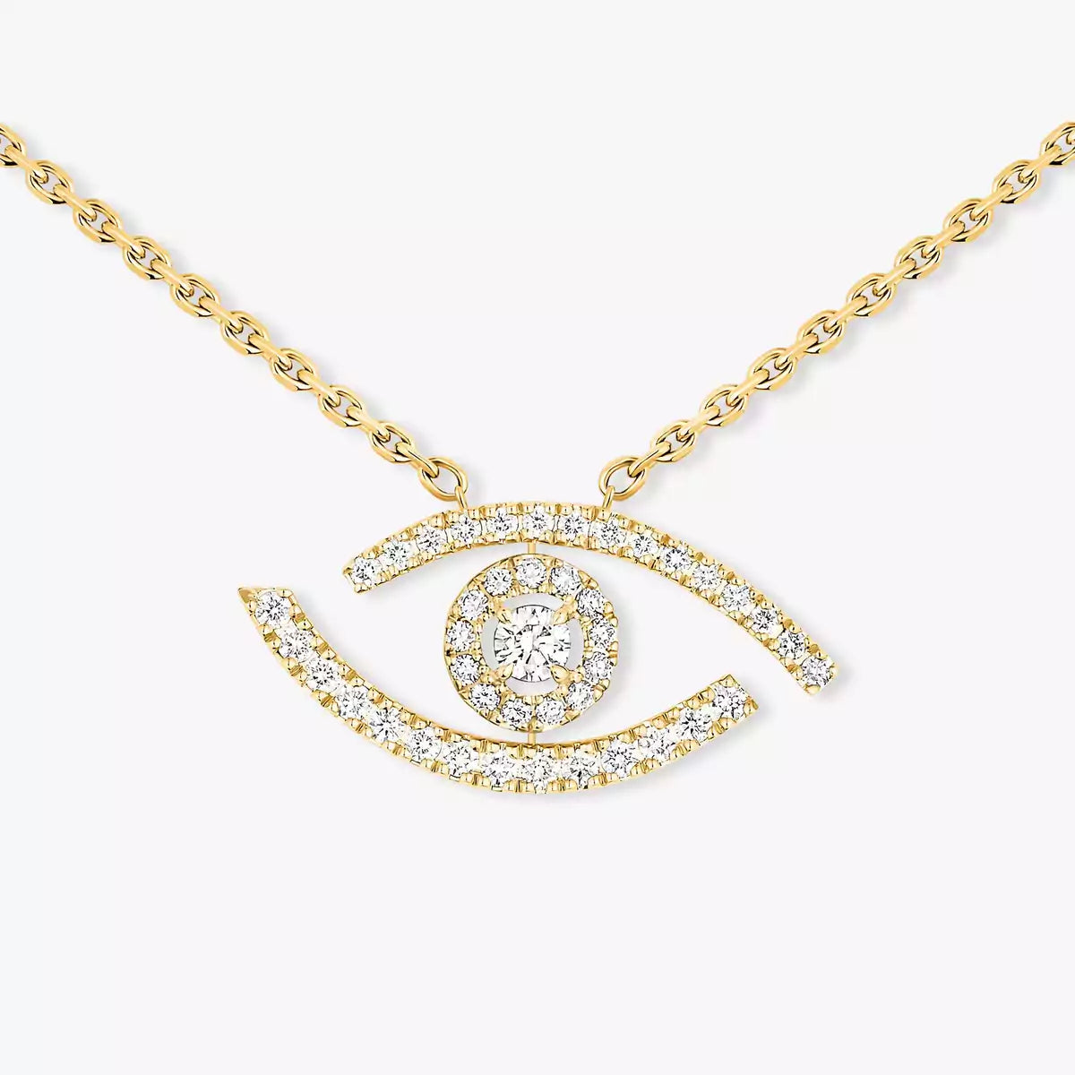 [Loco jewelrys]Pave_ Diamond Necklace Lucky Eye