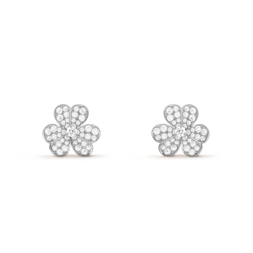 ¡®Loco¡¯FRIVOLE SILVER FLOWER DIAMOND EARRINGS
