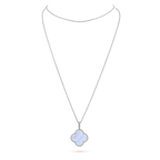¡®Loco¡¯CLOVER SILVER CHALCEDONY BIG CLOVER NECKLACE