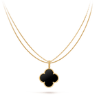 ¡®Loco¡¯CLOVER 25MM GOLD ONYX BIG CLOVER NECKLACE