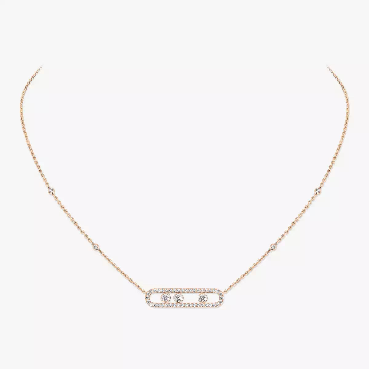 [Loco jewelrys] Move Pave_ Rose Gold Diamond Necklace