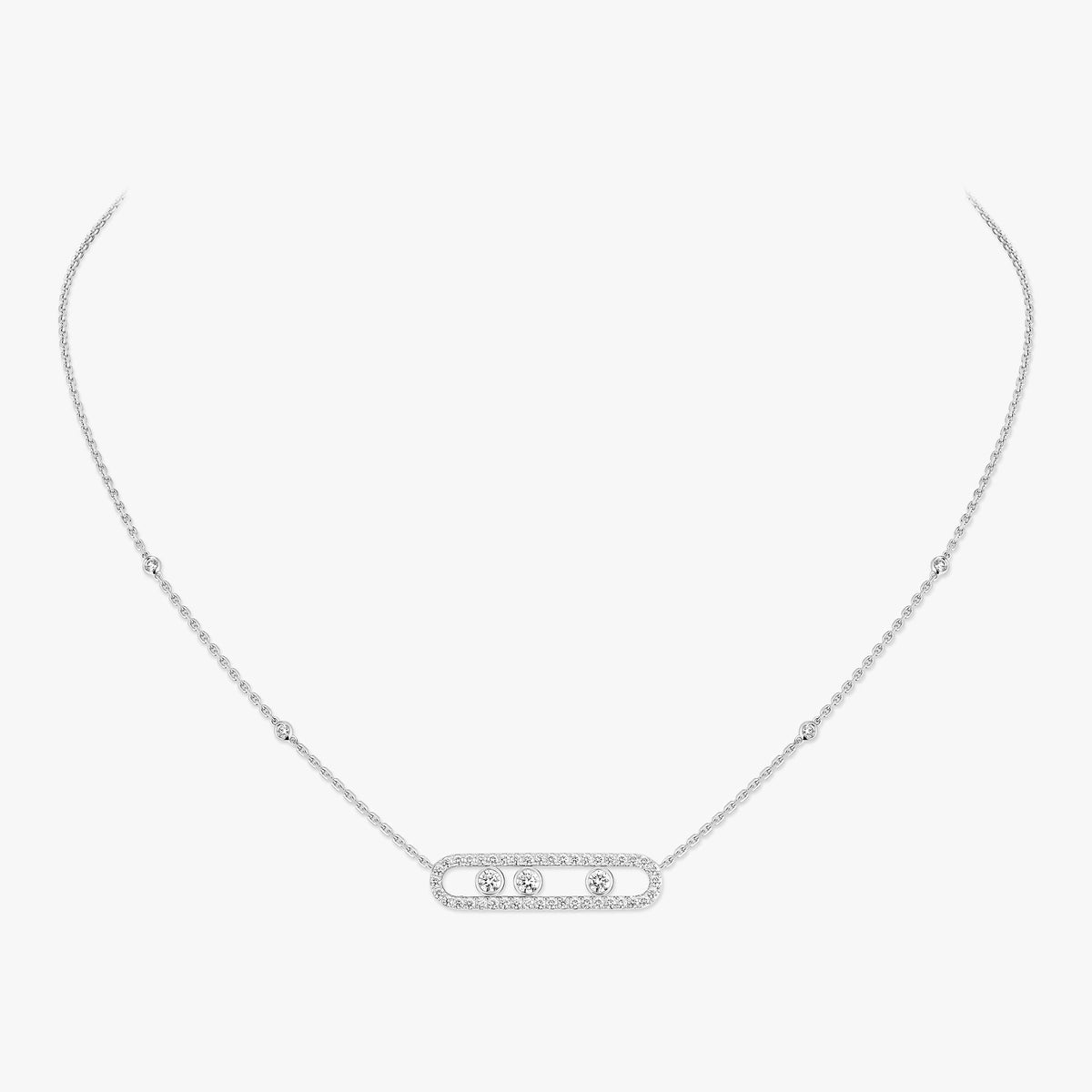 [Loco jewelrys] Move Pave_ Rose Gold Diamond Necklace