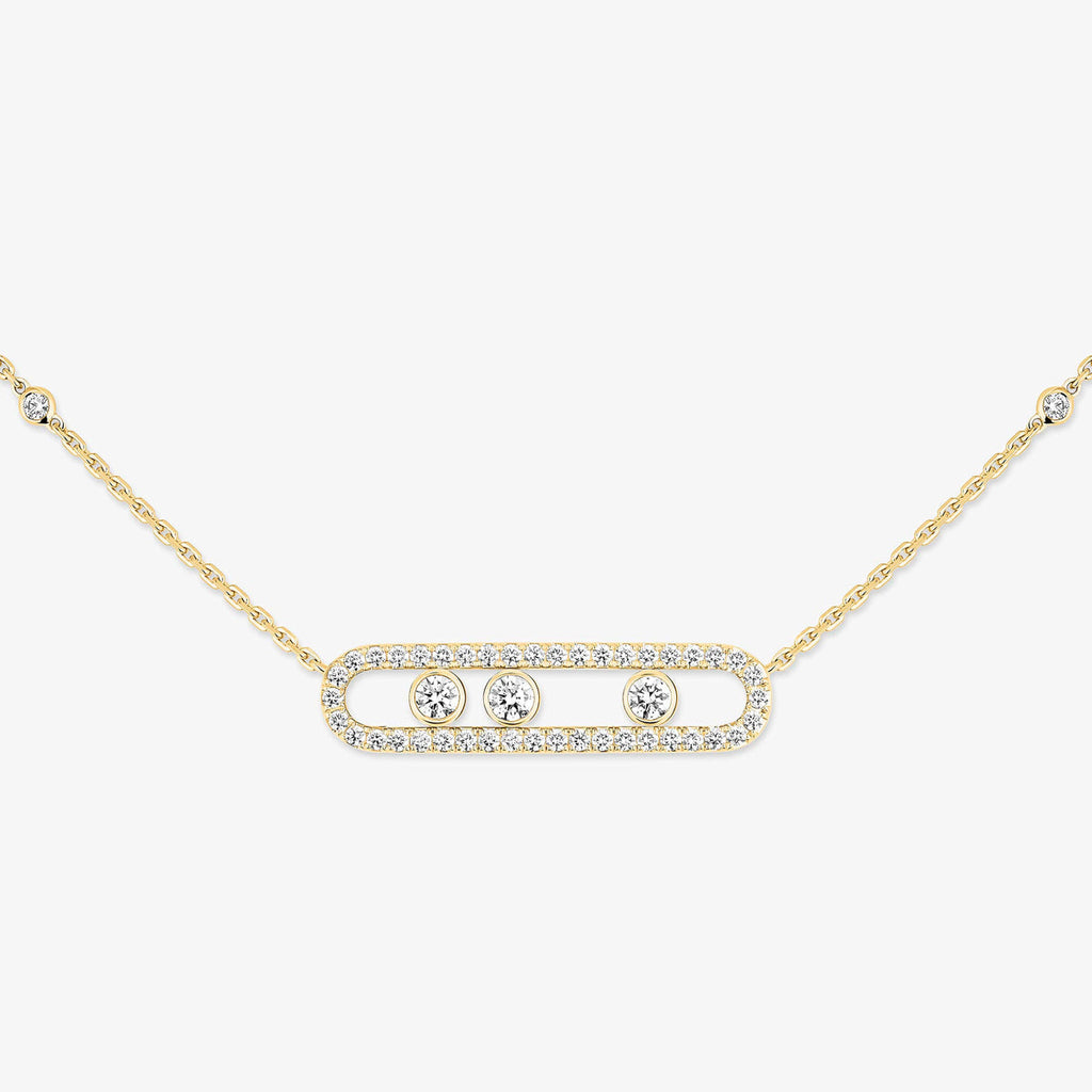 [Loco jewelrys] Move Pave_ Rose Gold Diamond Necklace