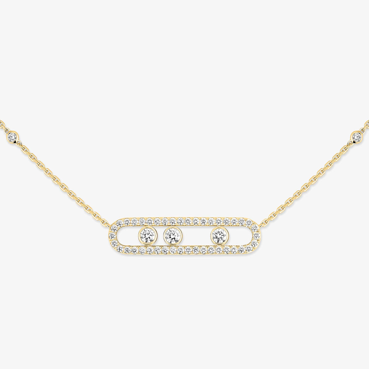 [Loco jewelrys] Move Pave_ Rose Gold Diamond Necklace