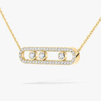 [Loco jewelrys] Move Pave_ Rose Gold Diamond Necklace