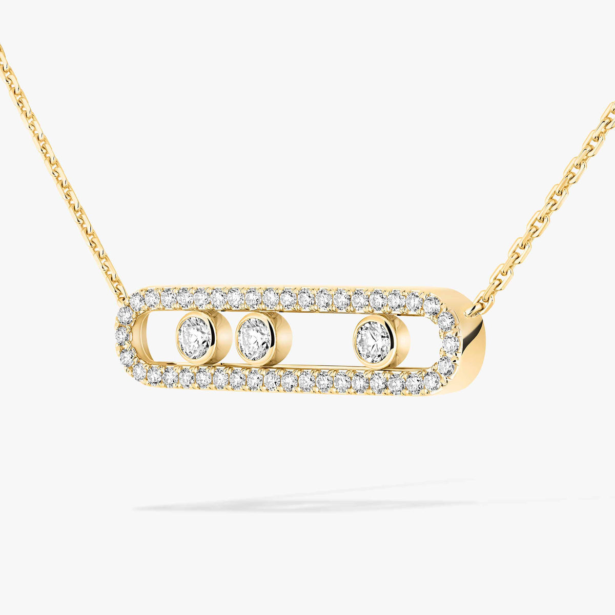 [Loco jewelrys] Move Pave_ Rose Gold Diamond Necklace