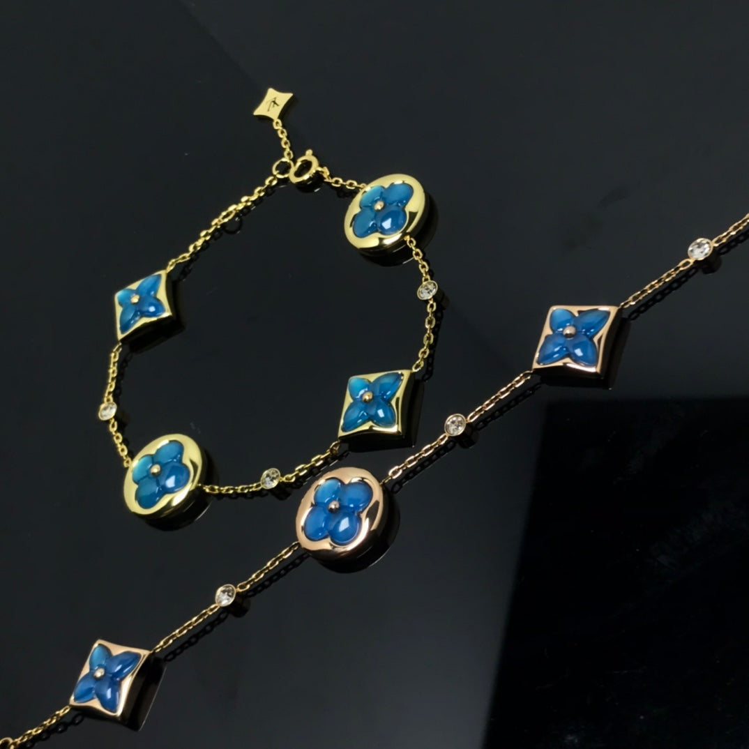 ¡®Loco¡¯STAR AND SUN 4 MOTIF BLUE BRACELET