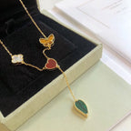 ¡®Loco¡¯LUCKY SPRING 4 MOTIFS ROSE GOLD NECKLACE
