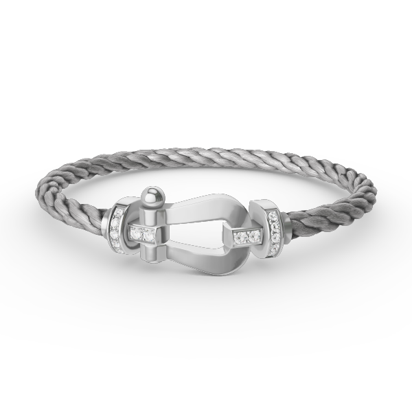 ¡®Loco¡¯FORCE LARGE HORSESHOE HALF DIAMOND BRACELET SILVER