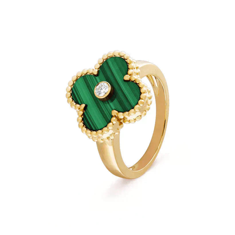 ¡®Loco¡¯CLOVER MALACHITE RING GOLD DIAMOND